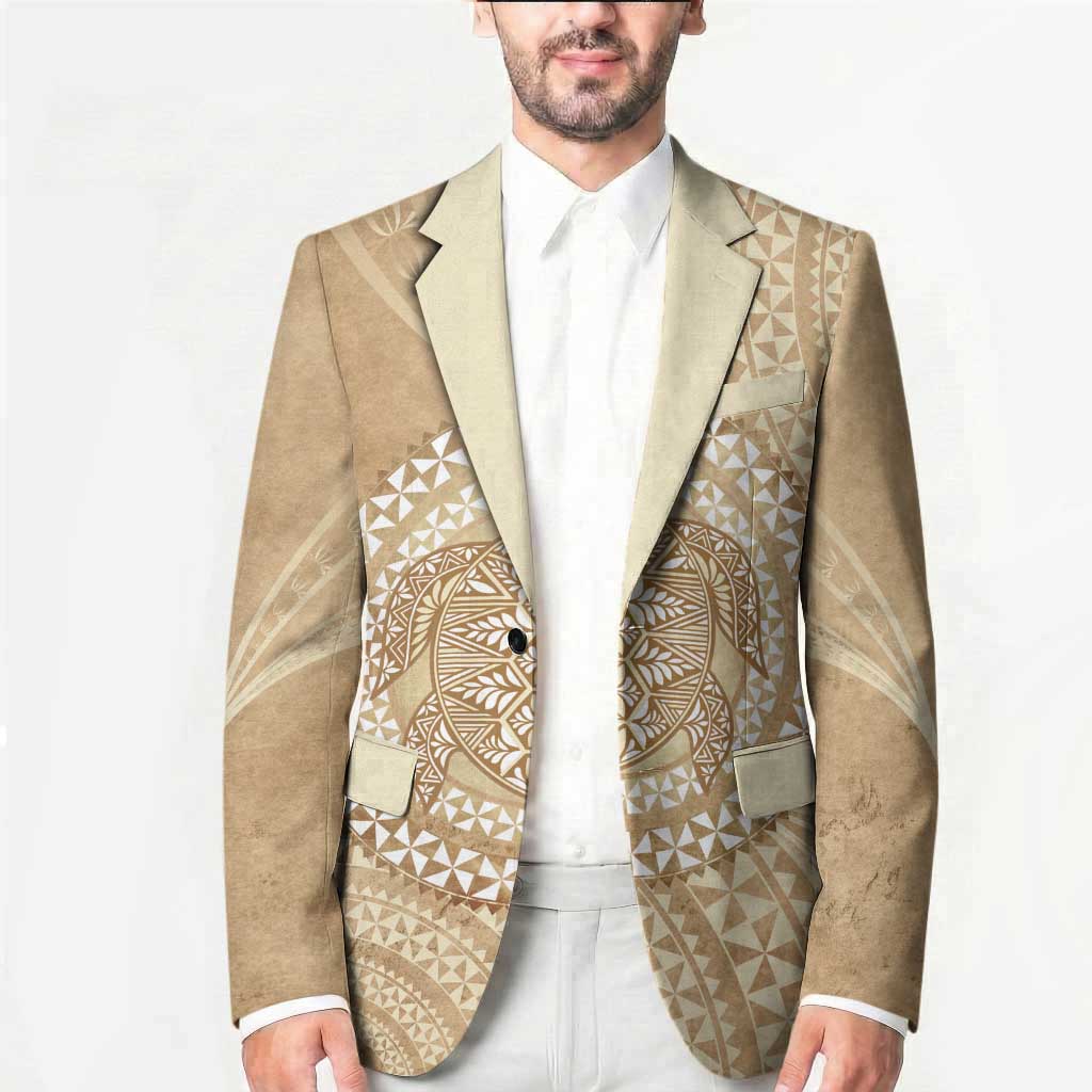 Tonga Ngatu Turtle Blazer Vintage Tongan Tapa Cloth