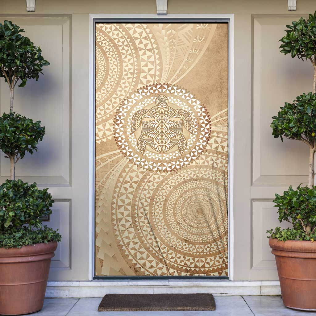 Tonga Ngatu Turtle Door Cover Vintage Tongan Tapa Cloth