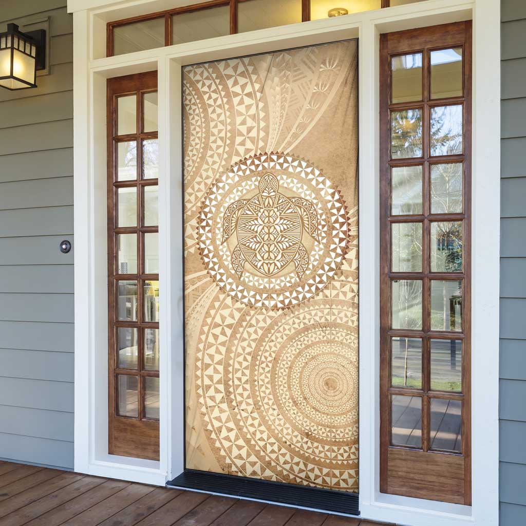 Tonga Ngatu Turtle Door Cover Vintage Tongan Tapa Cloth