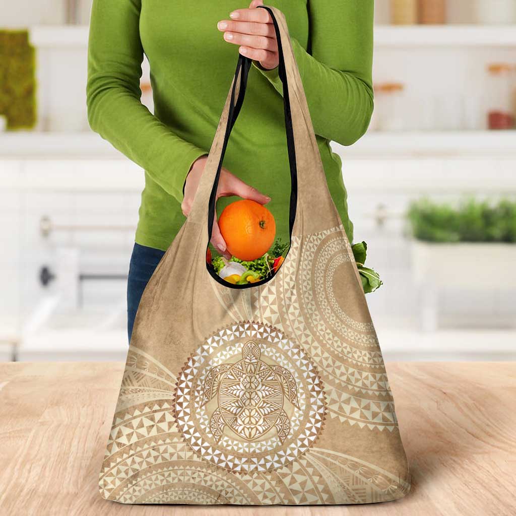 Tonga Ngatu Turtle Grocery Bag Vintage Tongan Tapa Cloth