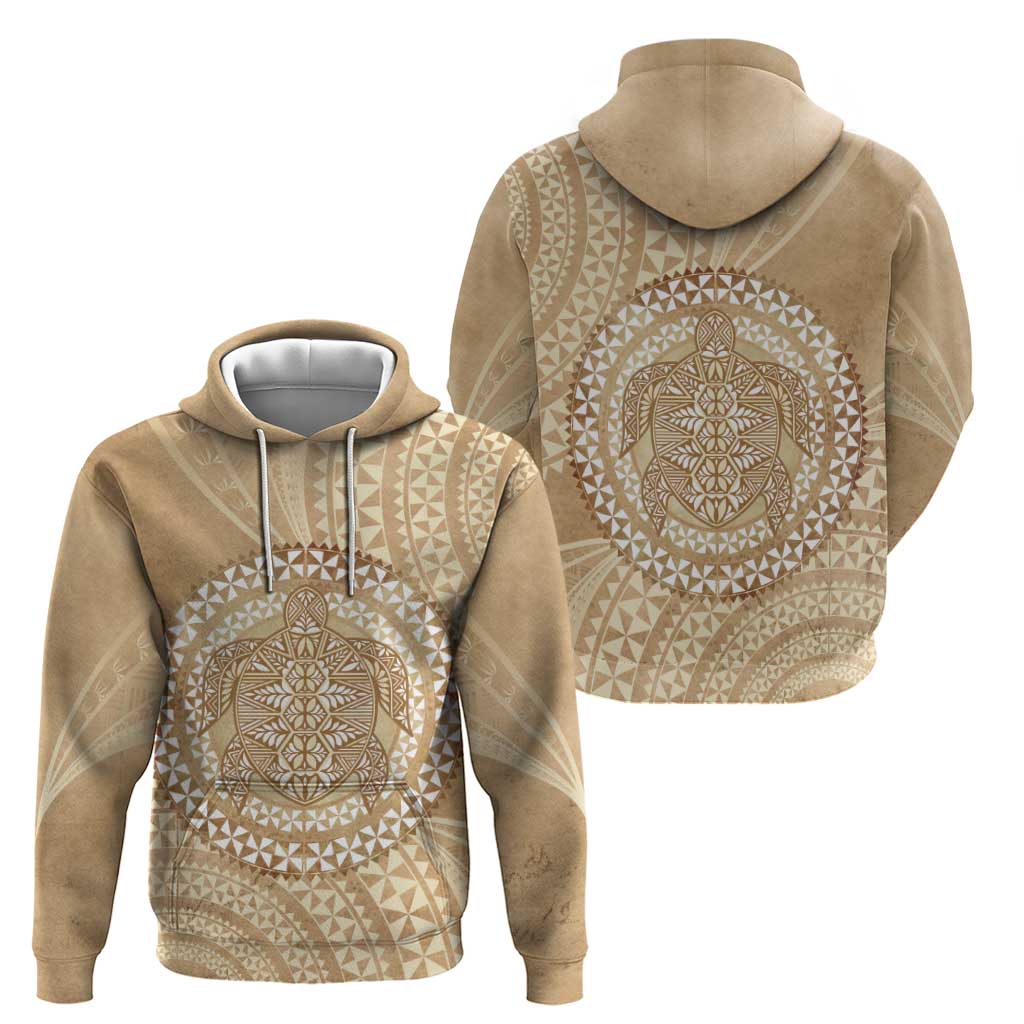 Tonga Ngatu Turtle Hoodie Vintage Tongan Tapa Cloth