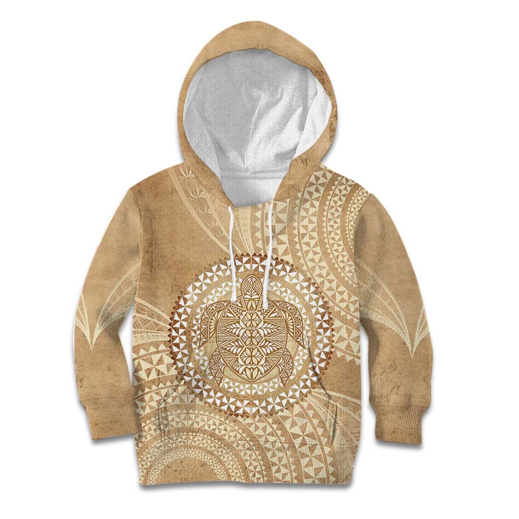 Tonga Ngatu Turtle Kid Hoodie Vintage Tongan Tapa Cloth