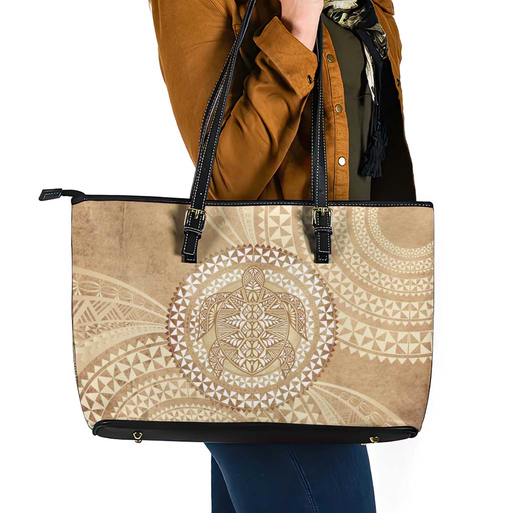 Tonga Ngatu Turtle Leather Tote Bag Vintage Tongan Tapa Cloth