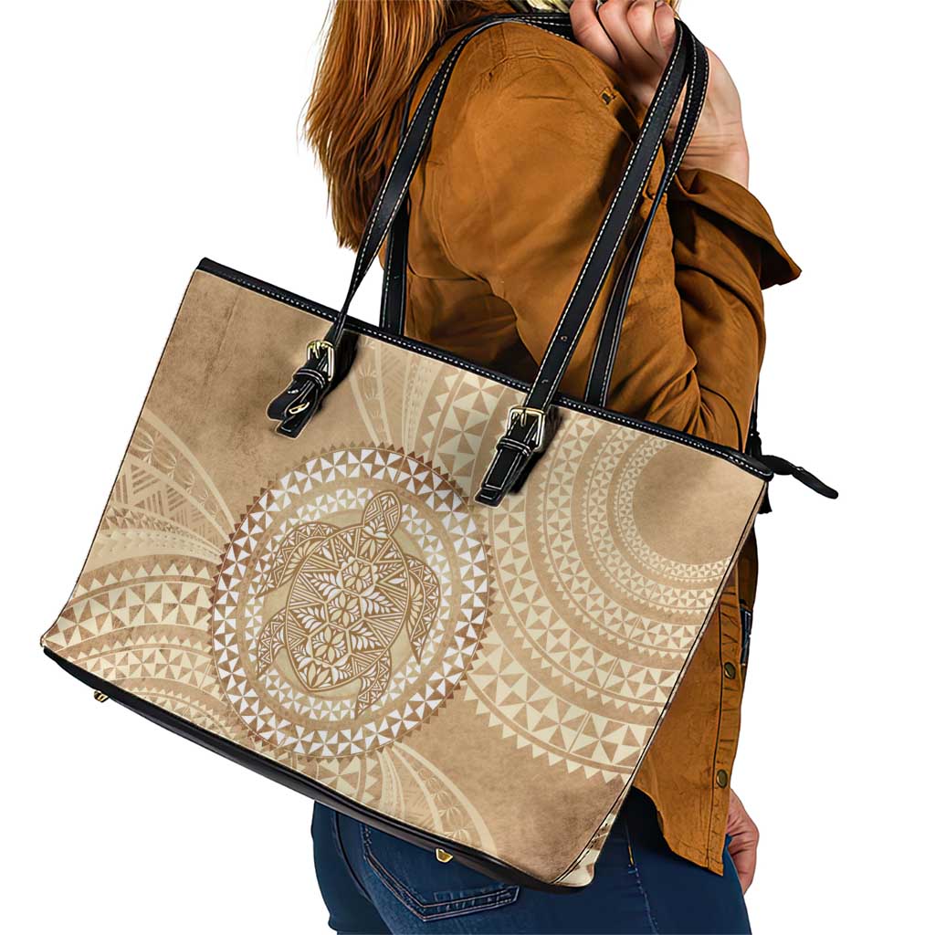 Tonga Ngatu Turtle Leather Tote Bag Vintage Tongan Tapa Cloth