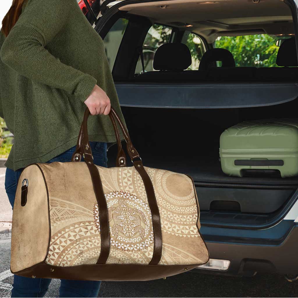Tonga Ngatu Turtle Travel Bag Vintage Tongan Tapa Cloth