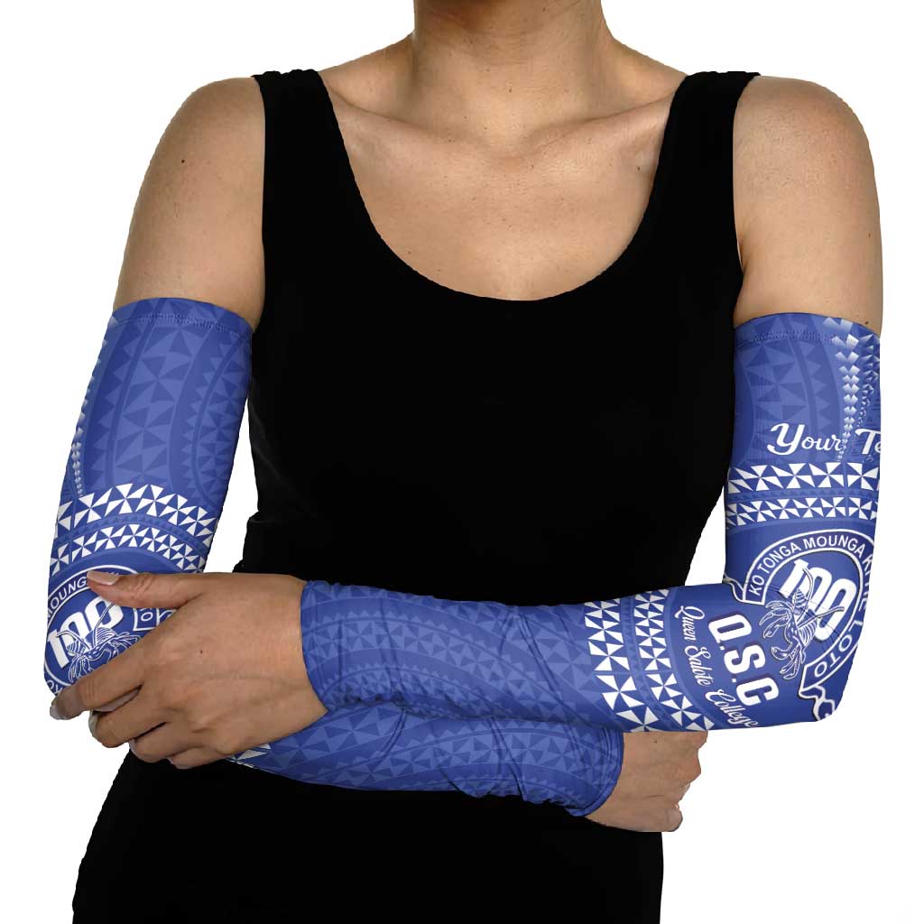 Queen Salote College 100th Anniversary Personalized Arm Sleeves Est 1926 Kolisi Fefine Tongan Ngatu Pattern LT14 - Polynesian Pride