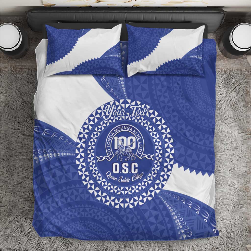 Queen Salote College 100th Anniversary Personalized Bedding Set Est 1926 Kolisi Fefine Tongan Ngatu Pattern LT14 Blue - Polynesian Pride