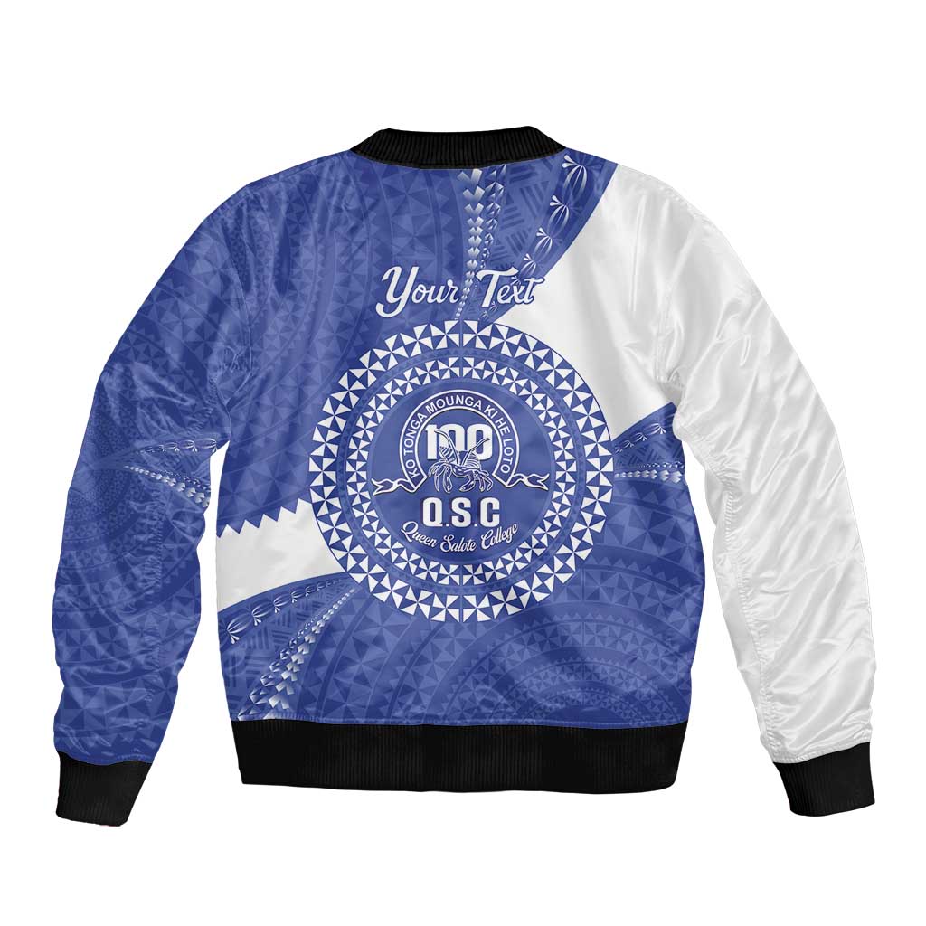 Queen Salote College 100th Anniversary Personalized Bomber Jacket Est 1926 Kolisi Fefine Tongan Ngatu Pattern LT14 - Polynesian Pride