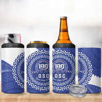 Queen Salote College 100th Anniversary 4 in 1 Can Cooler Tumbler Est 1926 Kolisi Fefine Tongan Ngatu Pattern