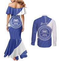 Queen Salote College 100th Anniversary Personalized Couples Matching Mermaid Dress and Long Sleeve Button Shirt Est 1926 Kolisi Fefine Tongan Ngatu Pattern