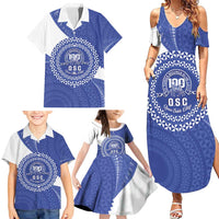 Queen Salote College 100th Anniversary Personalized Family Matching Summer Maxi Dress and Hawaiian Shirt Est 1926 Kolisi Fefine Tongan Ngatu Pattern