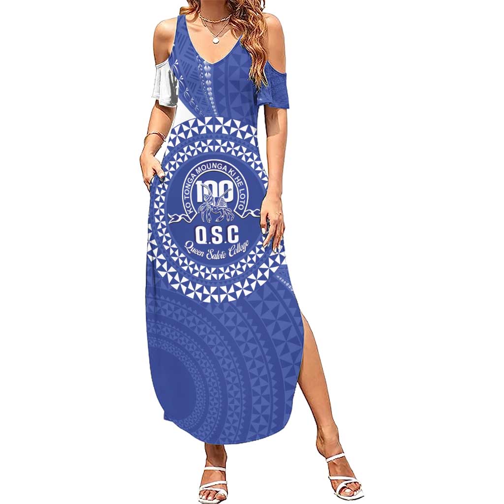 Queen Salote College 100th Anniversary Personalized Family Matching Summer Maxi Dress and Hawaiian Shirt Est 1926 Kolisi Fefine Tongan Ngatu Pattern