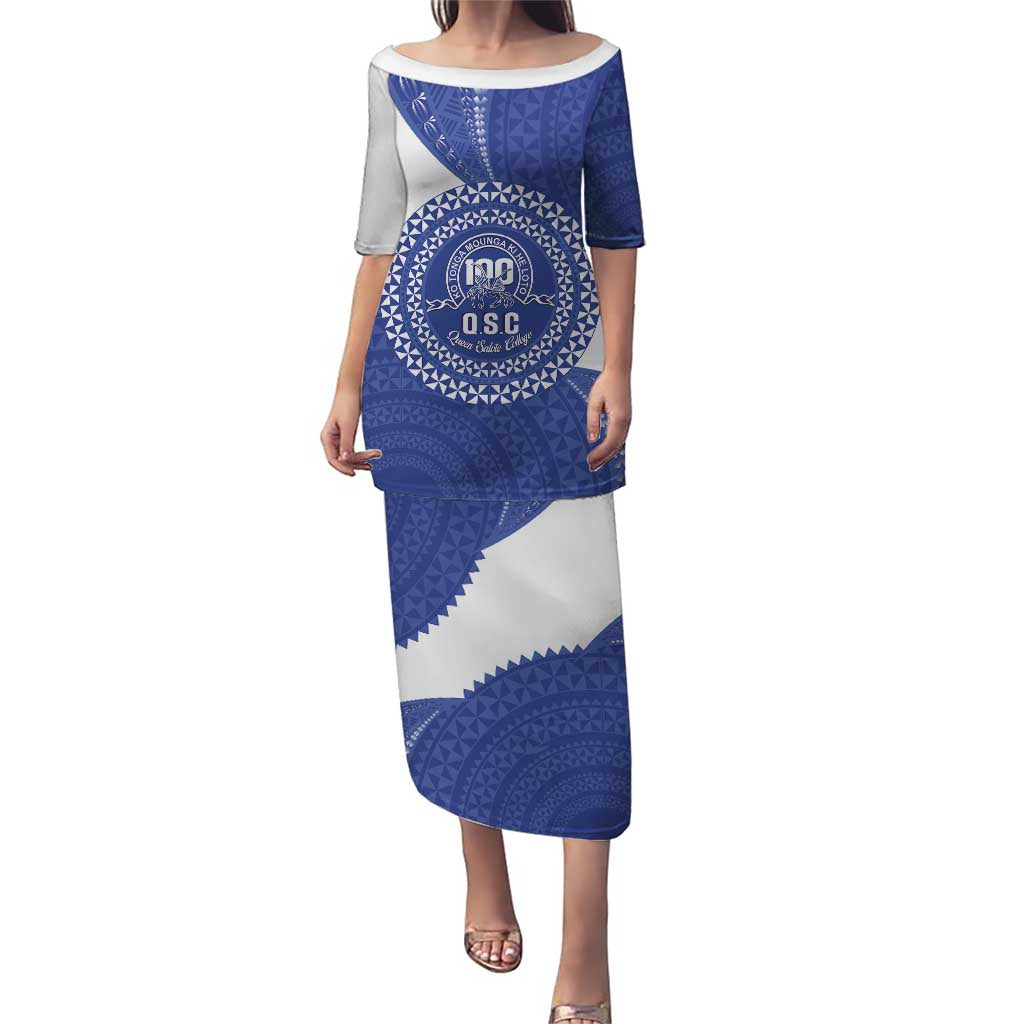 Queen Salote College 100th Anniversary Personalized Puletasi Est 1926 Kolisi Fefine Tongan Ngatu Pattern