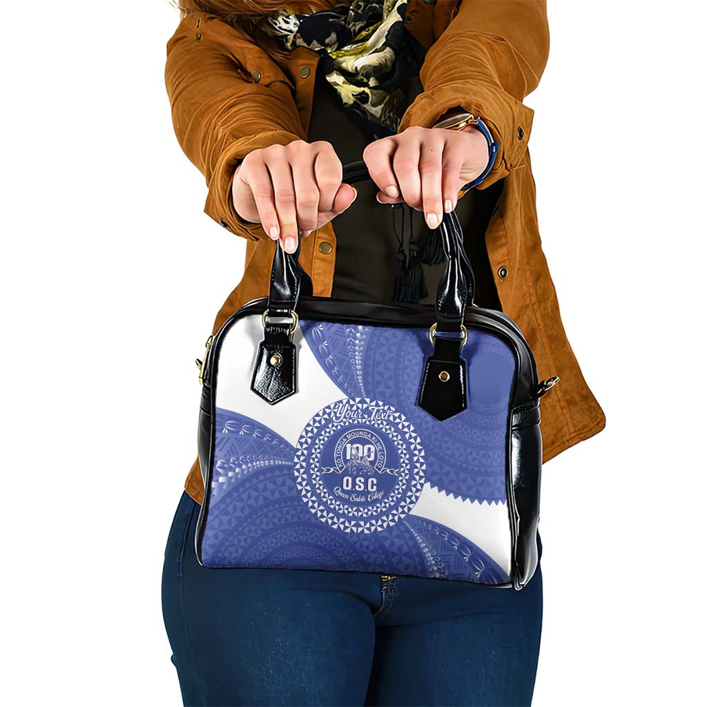 Queen Salote College 100th Anniversary Personalized Shoulder Handbag Est 1926 Kolisi Fefine Tongan Ngatu Pattern