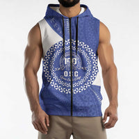 Queen Salote College 100th Anniversary Personalized Sleeveless Zip Hoodie Est 1926 Kolisi Fefine Tongan Ngatu Pattern