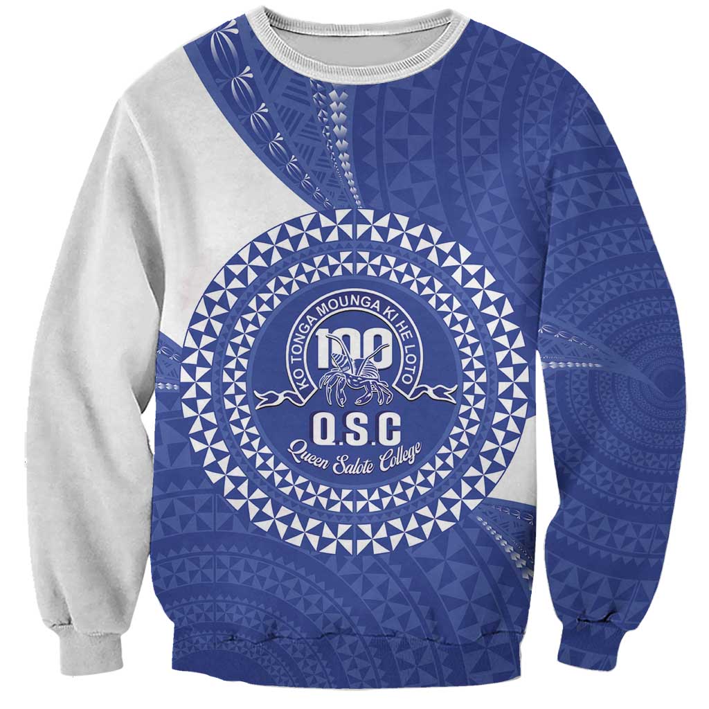 Queen Salote College 100th Anniversary Personalized Sweatshirt Est 1926 Kolisi Fefine Tongan Ngatu Pattern