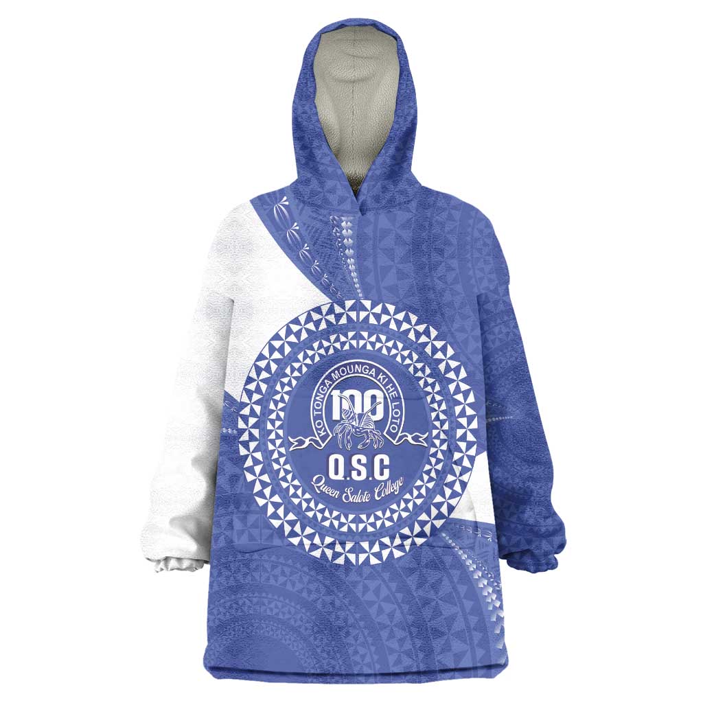 Queen Salote College 100th Anniversary Personalized Wearable Blanket Hoodie Est 1926 Kolisi Fefine Tongan Ngatu Pattern