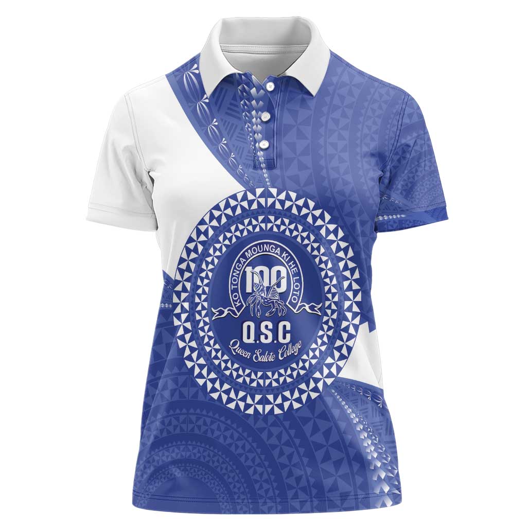 Queen Salote College 100th Anniversary Personalized Women Polo Shirt Est 1926 Kolisi Fefine Tongan Ngatu Pattern