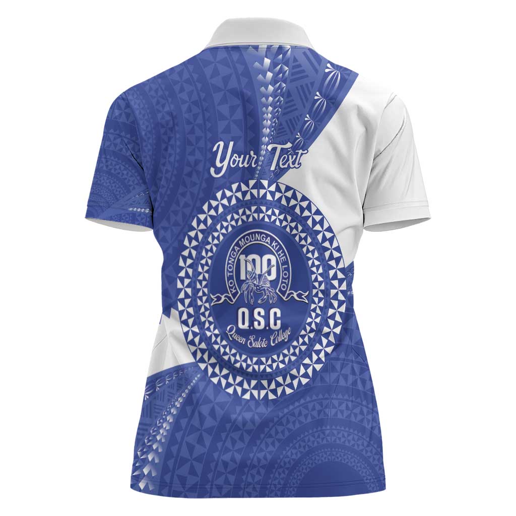 Queen Salote College 100th Anniversary Personalized Women Polo Shirt Est 1926 Kolisi Fefine Tongan Ngatu Pattern