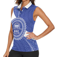 Queen Salote College 100th Anniversary Personalized Women Sleeveless Polo Shirt Est 1926 Kolisi Fefine Tongan Ngatu Pattern