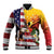 Personalised United States And Papua New Guinea Baseball Jacket USA Eagle With PNG Bird Of Paradise