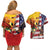 Personalised United States And Papua New Guinea Couples Matching Off Shoulder Short Dress and Hawaiian Shirt USA Eagle With PNG Bird Of Paradise