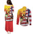 Personalised United States And Papua New Guinea Couples Matching Puletasi and Long Sleeve Button Shirt USA Eagle With PNG Bird Of Paradise