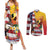 Personalised United States And Papua New Guinea Couples Matching Summer Maxi Dress and Long Sleeve Button Shirt USA Eagle With PNG Bird Of Paradise