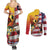 Personalised United States And Papua New Guinea Couples Matching Summer Maxi Dress and Long Sleeve Button Shirt USA Eagle With PNG Bird Of Paradise