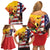 Personalised United States And Papua New Guinea Family Matching Off Shoulder Short Dress and Hawaiian Shirt USA Eagle With PNG Bird Of Paradise