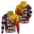 Personalised United States And Papua New Guinea Hoodie USA Eagle With PNG Bird Of Paradise