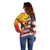 Personalised United States And Papua New Guinea Off Shoulder Sweater USA Eagle With PNG Bird Of Paradise