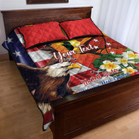 Personalised United States And Papua New Guinea Quilt Bed Set USA Eagle With PNG Bird Of Paradise