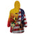 Personalised United States And Papua New Guinea Wearable Blanket Hoodie USA Eagle With PNG Bird Of Paradise