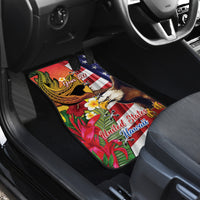 Personalised United States And Hawaii Car Mats USA Eagle With Hawaiian Shark Tattoo