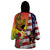 Personalised United States And Hawaii Wearable Blanket Hoodie USA Eagle With Hawaiian Shark Tattoo