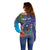 Personalised United States And Cook Islands Off Shoulder Sweater USA Eagle Mix Polynesian Pattern
