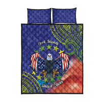 Personalised United States And Cook Islands Quilt Bed Set USA Eagle Mix Polynesian Pattern
