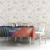 Personalised United States And Cook Islands Tablecloth USA Eagle Mix Polynesian Pattern