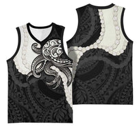 Black Polynesia Tribal Octopus Tattoo Basketball Jersey Pikake Lei Polynesian Pattern
