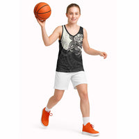 Black Polynesia Tribal Octopus Tattoo Basketball Jersey Pikake Lei Polynesian Pattern