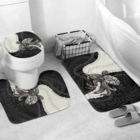 Black Polynesia Tribal Octopus Tattoo Bathroom Set Pikake Lei Polynesian Pattern LT14 Mat Set Only (3 pcs) One Size Black - Polynesian Pride