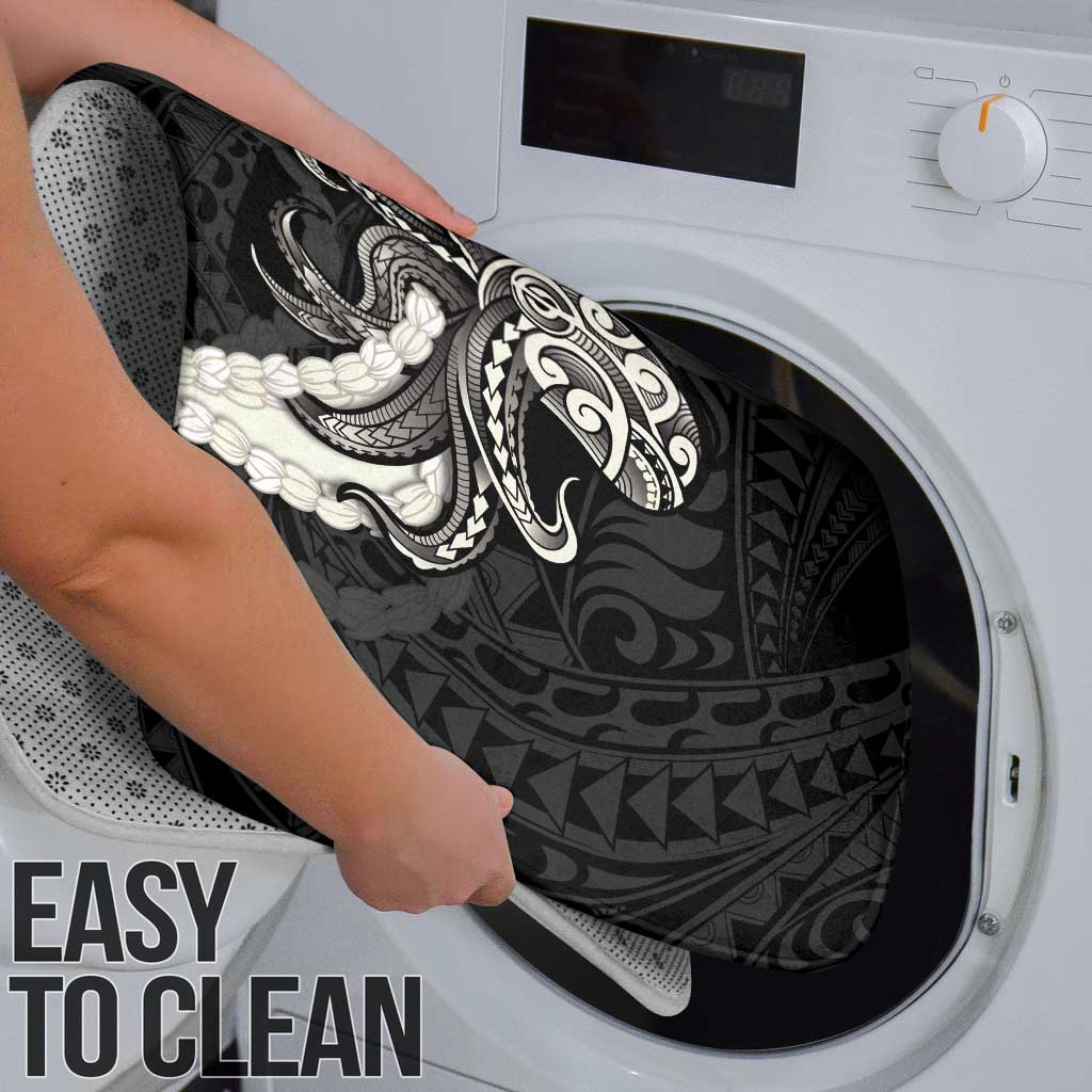 Black Polynesia Tribal Octopus Tattoo Bathroom Set Pikake Lei Polynesian Pattern LT14 - Polynesian Pride