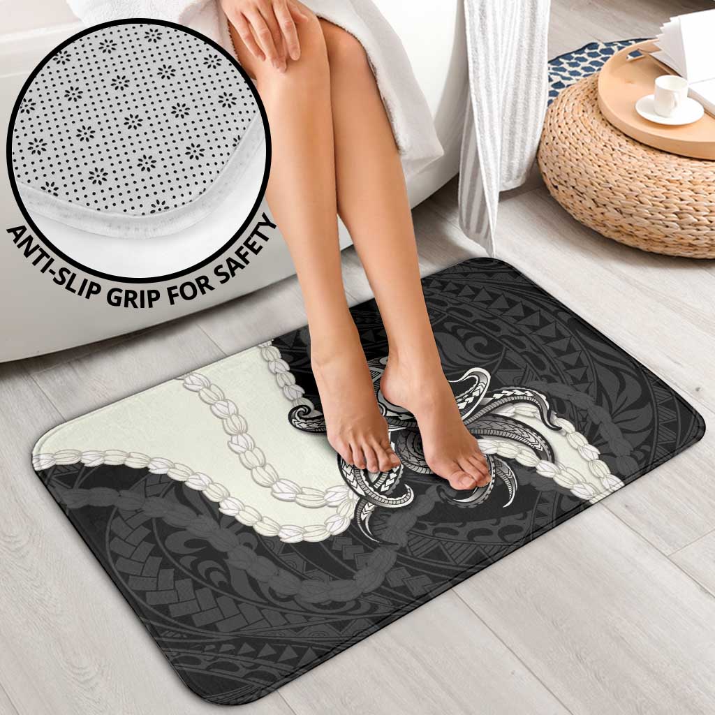 Black Polynesia Tribal Octopus Tattoo Bathroom Set Pikake Lei Polynesian Pattern LT14 - Polynesian Pride