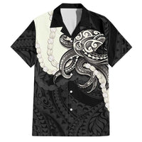 Black Polynesia Tribal Octopus Tattoo Family Matching Mermaid Dress and Hawaiian Shirt Pikake Lei Polynesian Pattern LT14 Dad's Shirt - Short Sleeve Black - Polynesian Pride