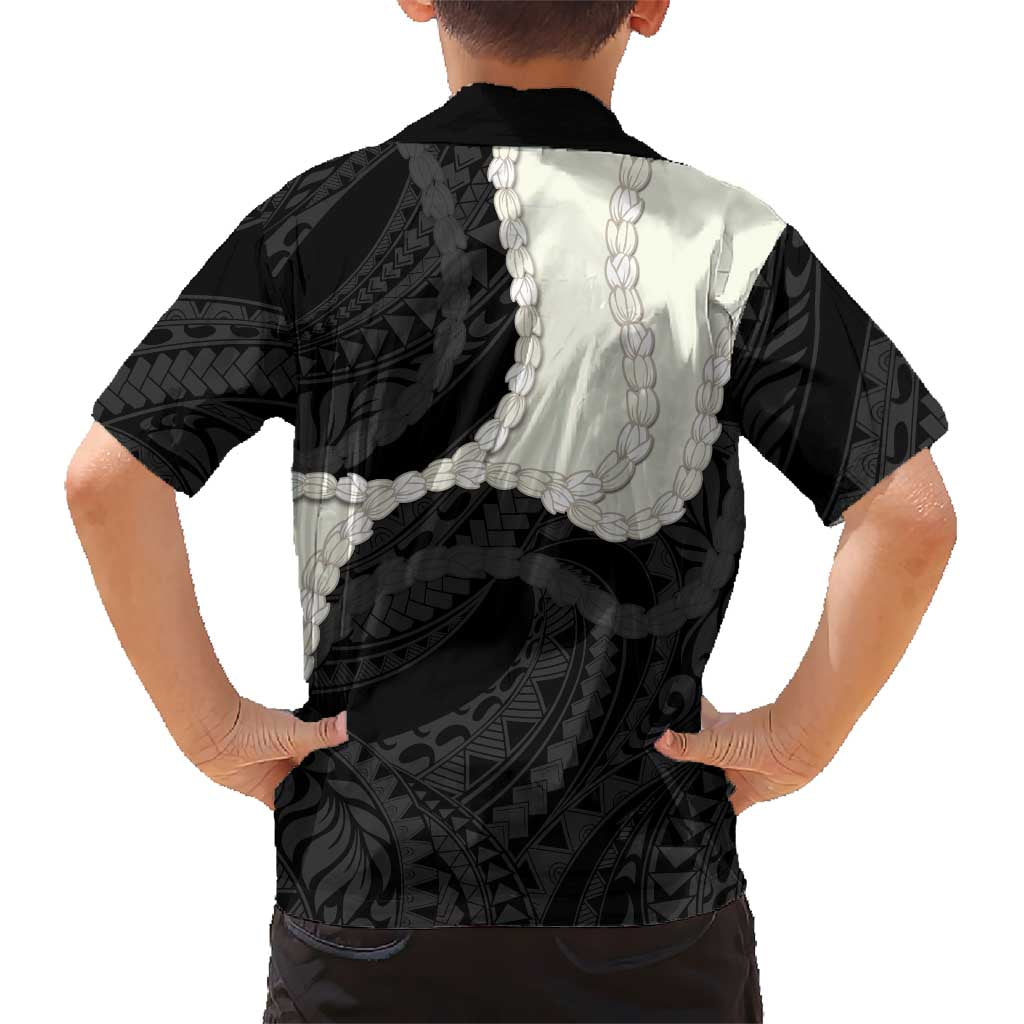 Black Polynesia Tribal Octopus Tattoo Family Matching Puletasi and Hawaiian Shirt Pikake Lei Polynesian Pattern LT14 - Polynesian Pride
