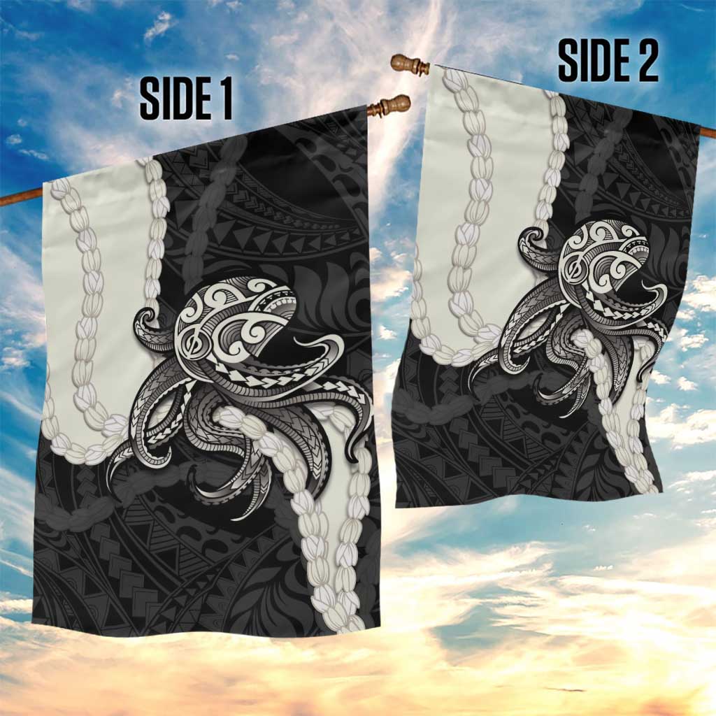 Black Polynesia Tribal Octopus Tattoo Garden Flag Pikake Lei Polynesian Pattern LT14 - Polynesian Pride