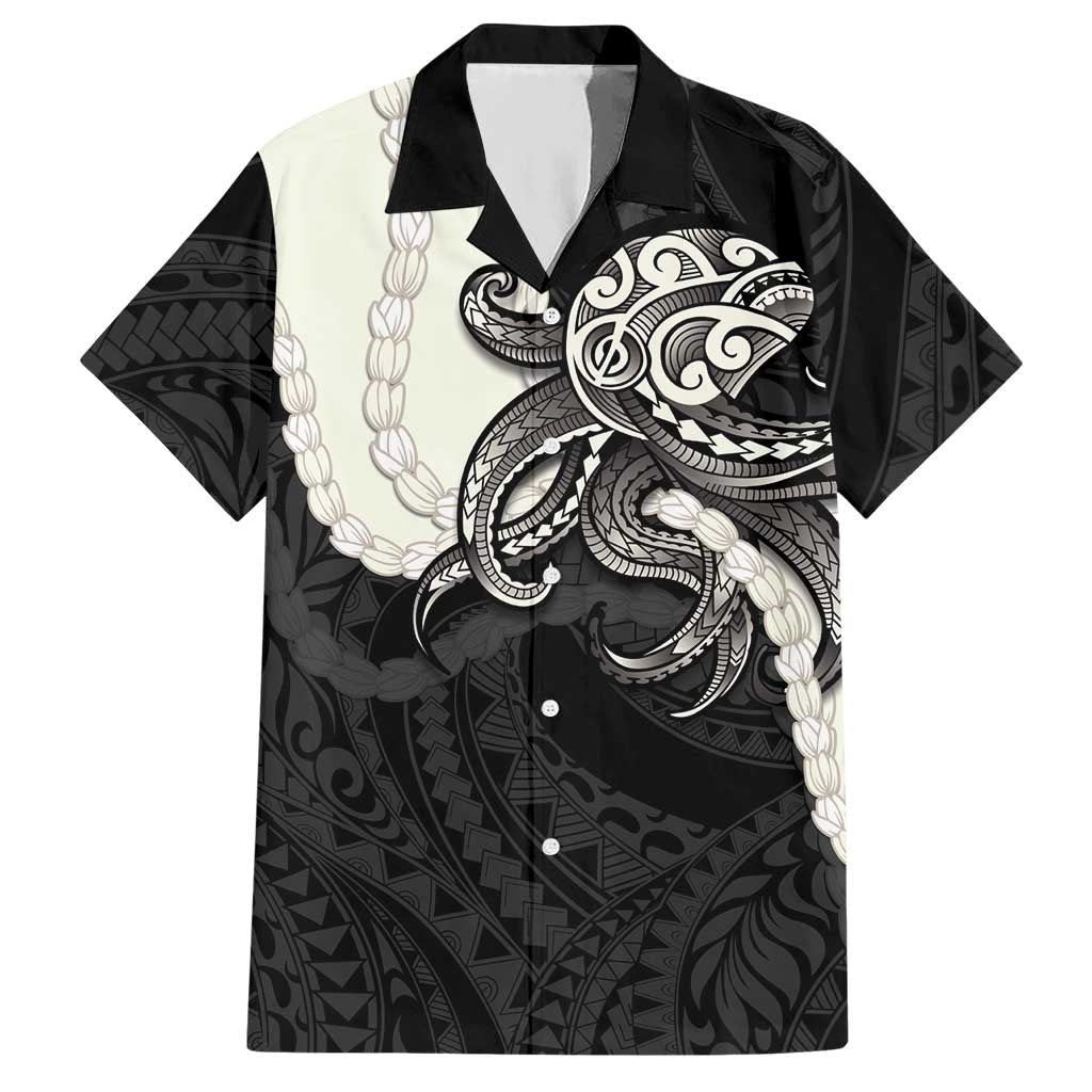 Black Polynesia Tribal Octopus Tattoo Hawaiian Shirt Pikake Lei Polynesian Pattern LT14 Black - Polynesian Pride