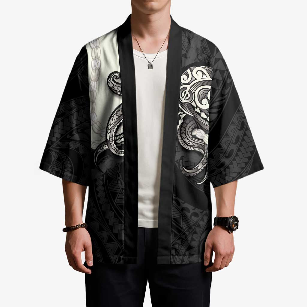 Black Polynesia Tribal Octopus Tattoo Kimono Pikake Lei Polynesian Pattern LT14 - Polynesian Pride