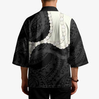 Black Polynesia Tribal Octopus Tattoo Kimono Pikake Lei Polynesian Pattern LT14 - Polynesian Pride